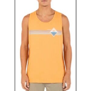 Hurley Mens Everyday Surf Co Graphic Tank Top Sunrise Orange Large NWT